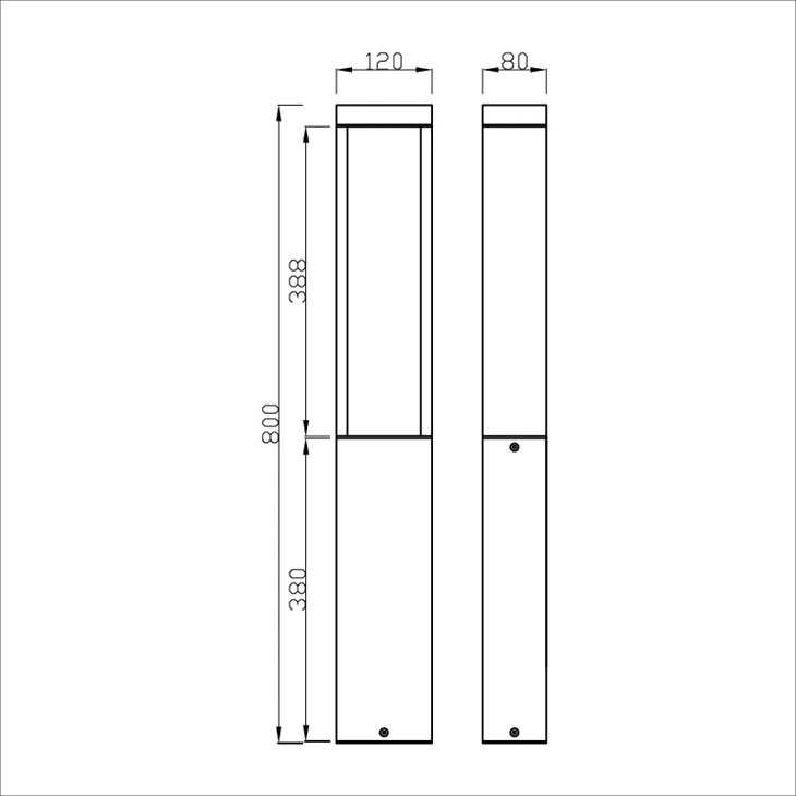 Outdoor IP65 Waterproof Modern Rectangular Lawn Light Landscape Garden Lighting Led Bollard Light